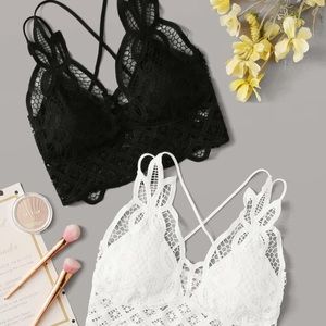 NWT shein black and white bralette